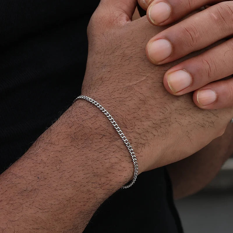 Unisex Gold Color Cuban Chain Bracelet - Retro Hip Hop Jewelry