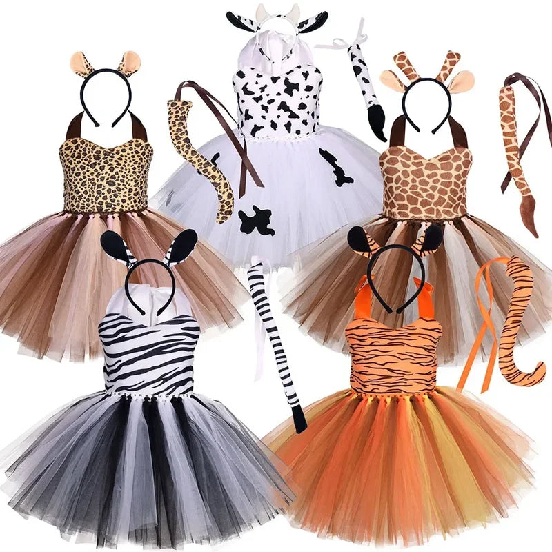 Children's Halloween Animal Cosplay Costume Set for Forest Theme Play