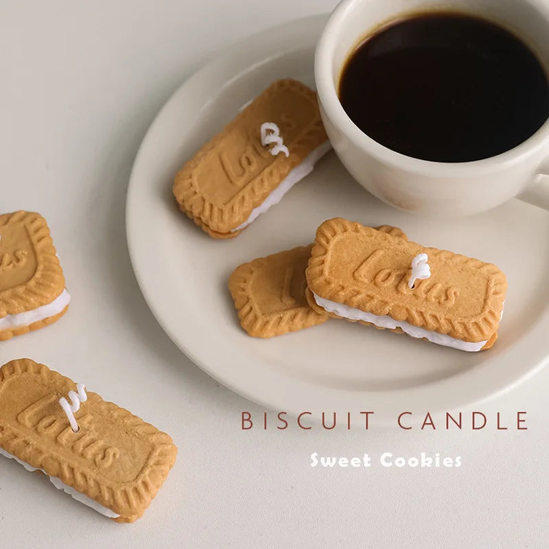 Cute Handmade Biscuit Scented Candle for Aromatherapy and Home Decor