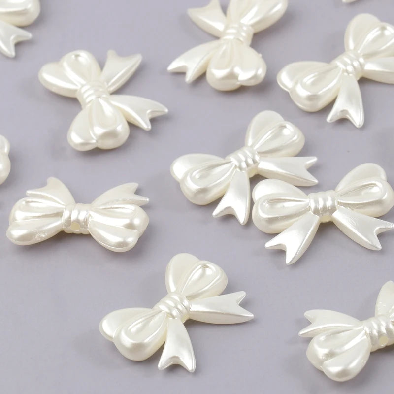 Acrylic Bowknot Beads for Jewelry Making 50 or 100 pcs - DIY Spacer Charms