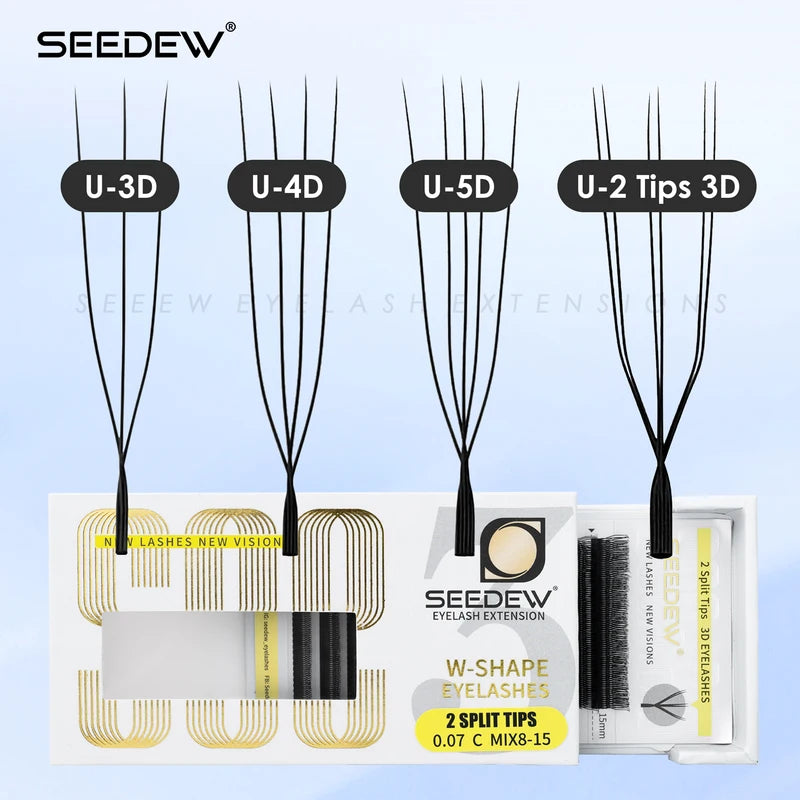 False Eyelash Clusters U-Shaped 3D/4D/5D Premium Lash Extensions for Natural & Glam Looks