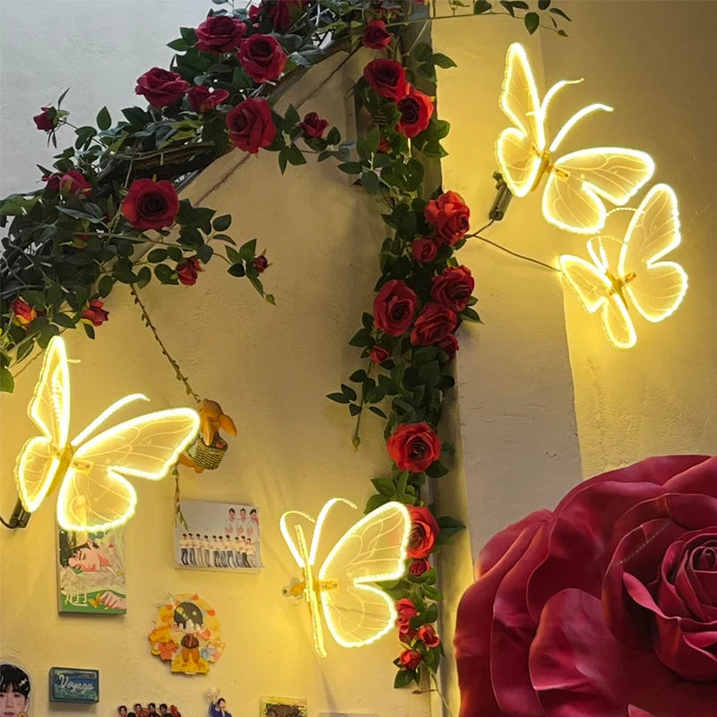Outdoor Butterfly LED String Lights for Holiday & Festive Decor - Dynamic & Static