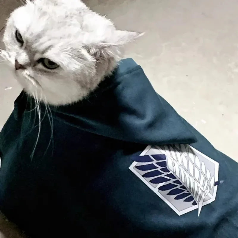 Anime Halloween Attack Titan Pet Cape Dog Cat Costume Cosplay Prop