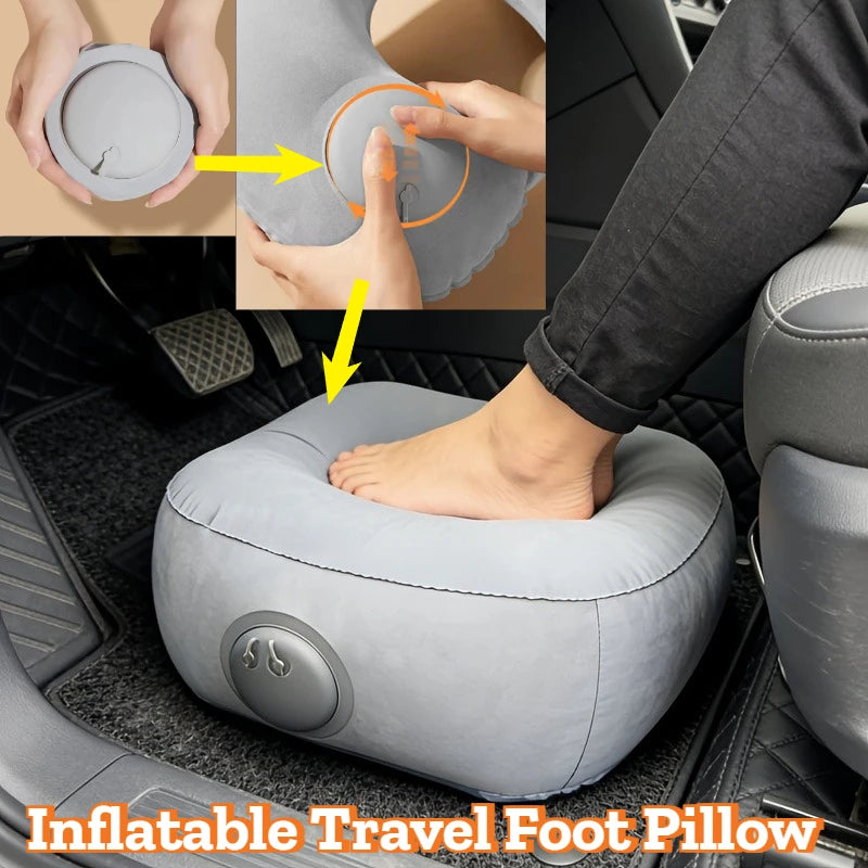 Inflatable Footrest Pillow for Travel Office Home Support PVC Air Cushion