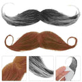 Self Adhesive Fake Mustaches Set - 2 Colors for Costume & Halloween Play