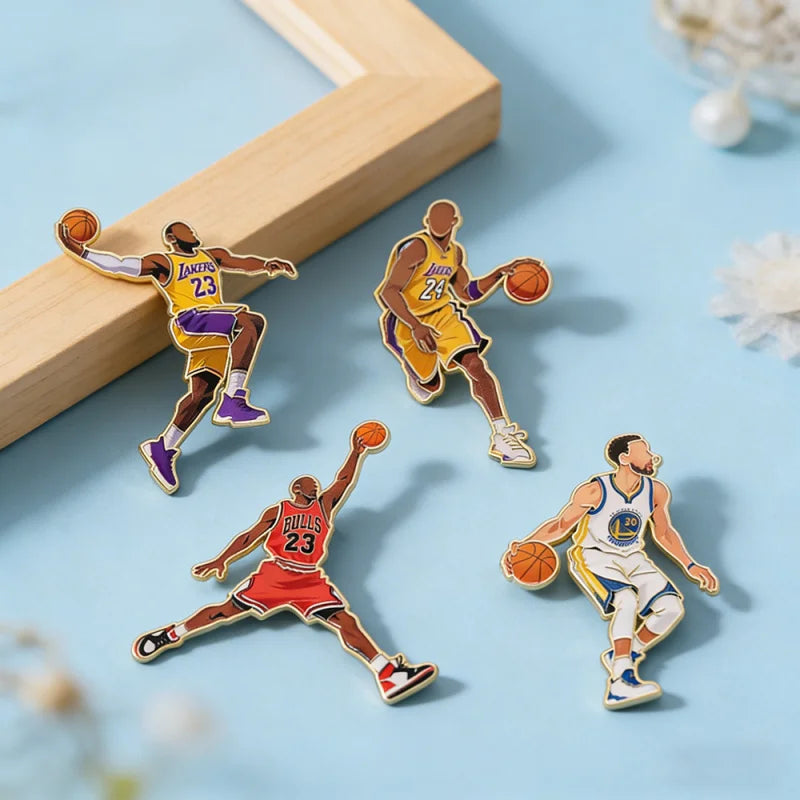 Basketball Enamel Pin Set - Sports Fan Badge Brooches for Sports Events & Parties