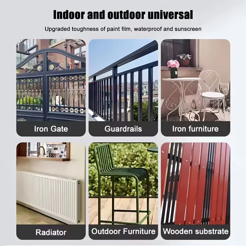 Quick-Drying Protective Coating Pen for Metal Railing Rust Prevention - Black Matte Finish