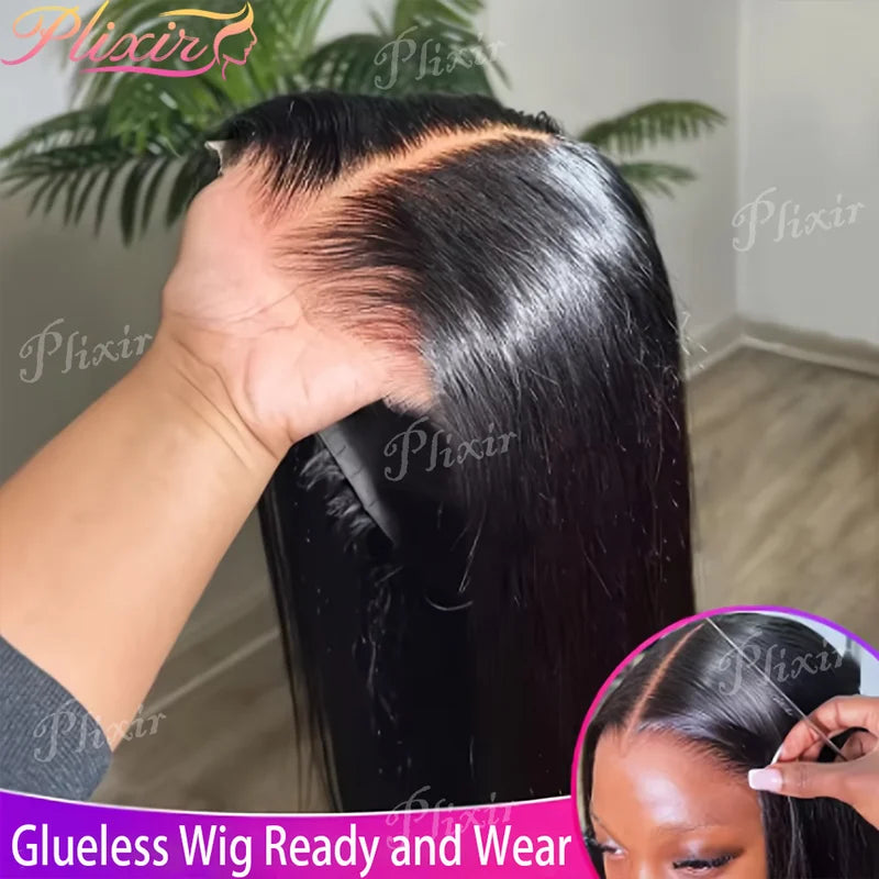 Pre Plucked Human Hair Wigs 4x4 & 5x5 Closure, Brazilian Natural Black, 20-38 Inch