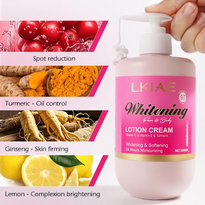 Whitening Body Lotion with Vitamin C & Turmeric - Deep Moisturizing 500ml