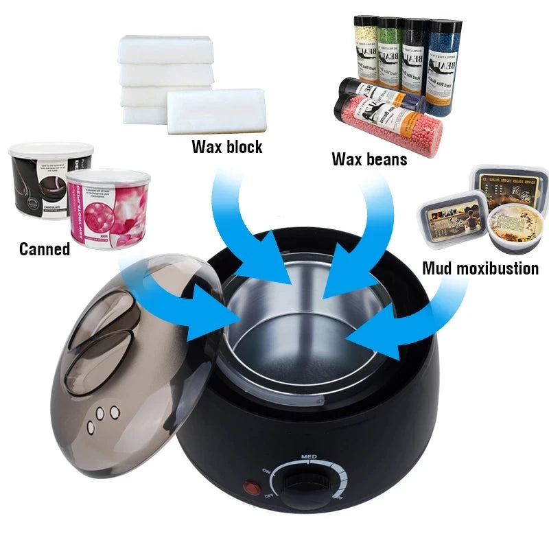 Wax Heater for Hair Removal Waxing Warmer Dipping Pot Machine - Multiple Colors