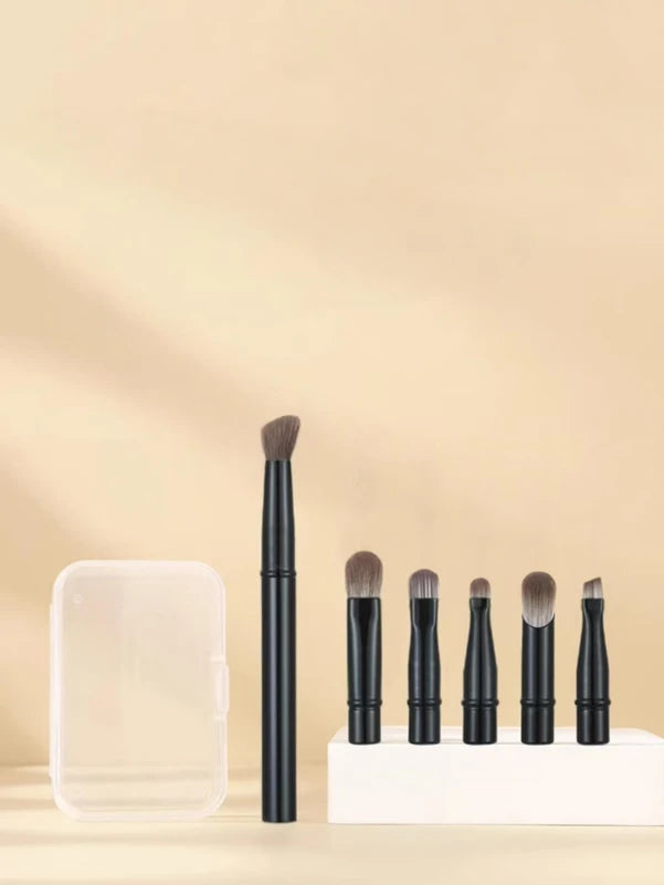 6-Piece Portable Makeup Brush Replacement Set - Travel Friendly