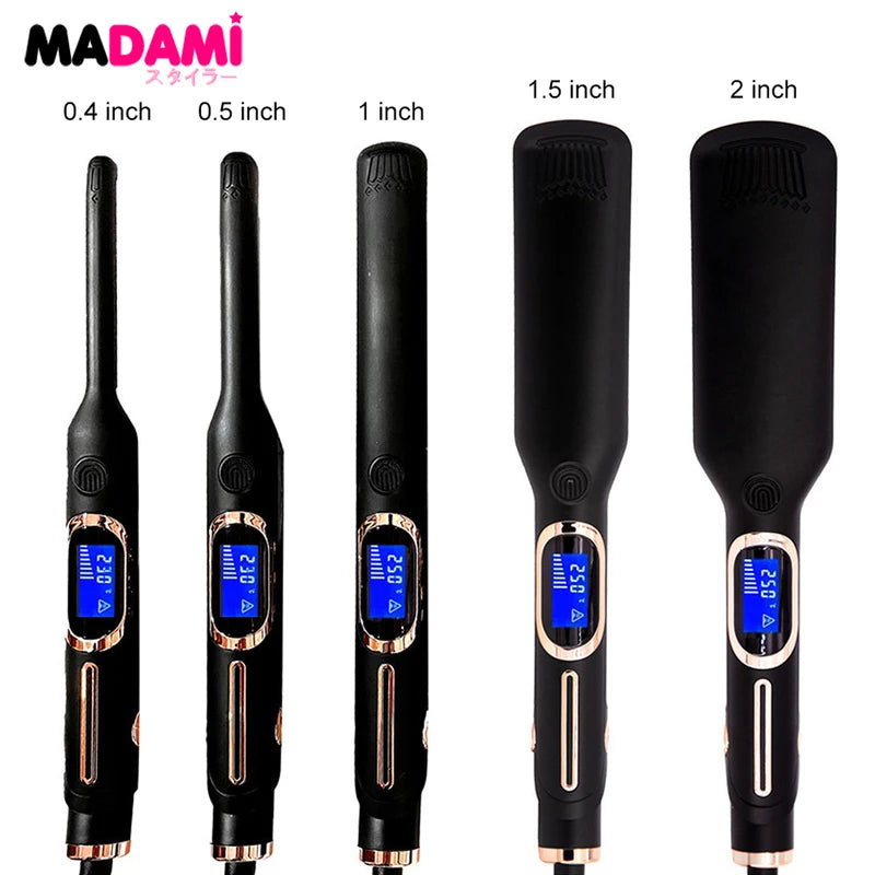 Professional High-Temperature Hair Flat Iron & Curling Iron - Dual Voltage, Keratin Treatment Ready