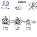 Sterling Silver Water Drop Earrings with CZ Crystals for Women - Multiple Colors