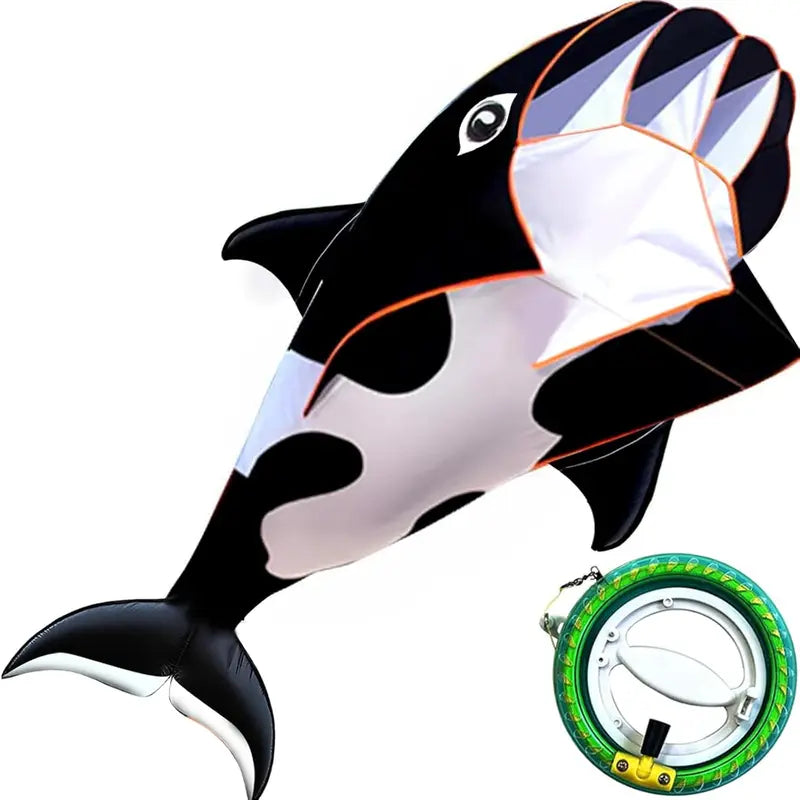 Outdoor Dolphin Kite - 57 Inch Animal Flying Kite for Open Area, Easy to Fly