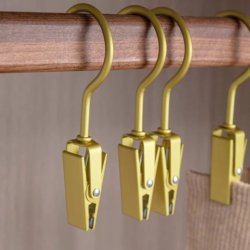 6-Pack Multipurpose Metal Hook Clips for Clothes & Hat Storage