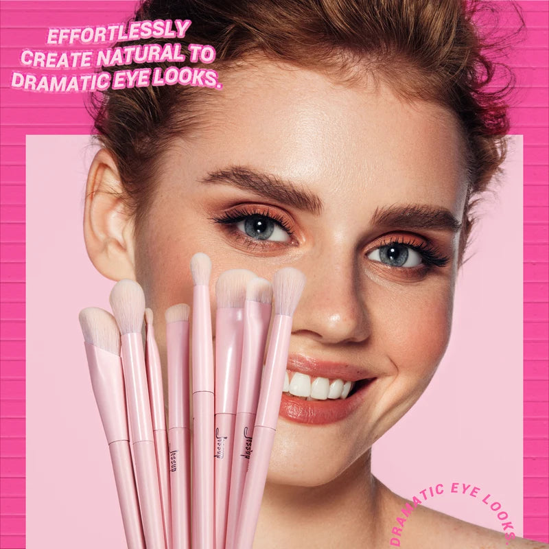 Pink Makeup Brush Set 14pcs - Vegan Face & Eye Cosmetics Tools
