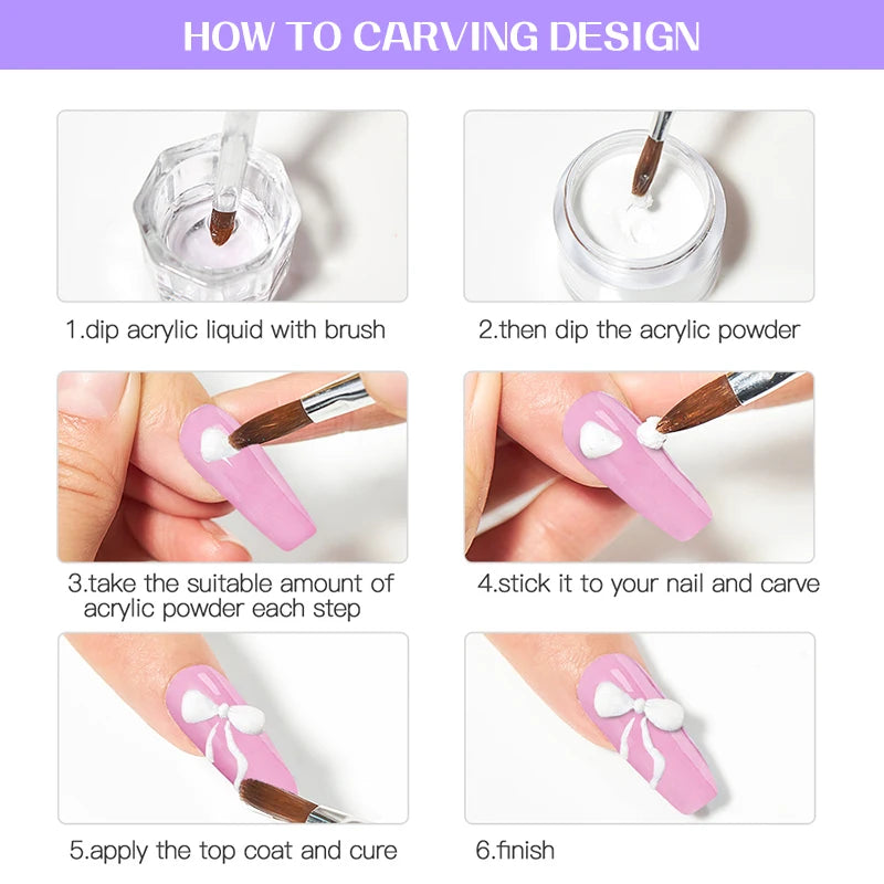 Acrylic Nail Kit with Liquid Monomer & Powder Set for DIY Nails & Extensions