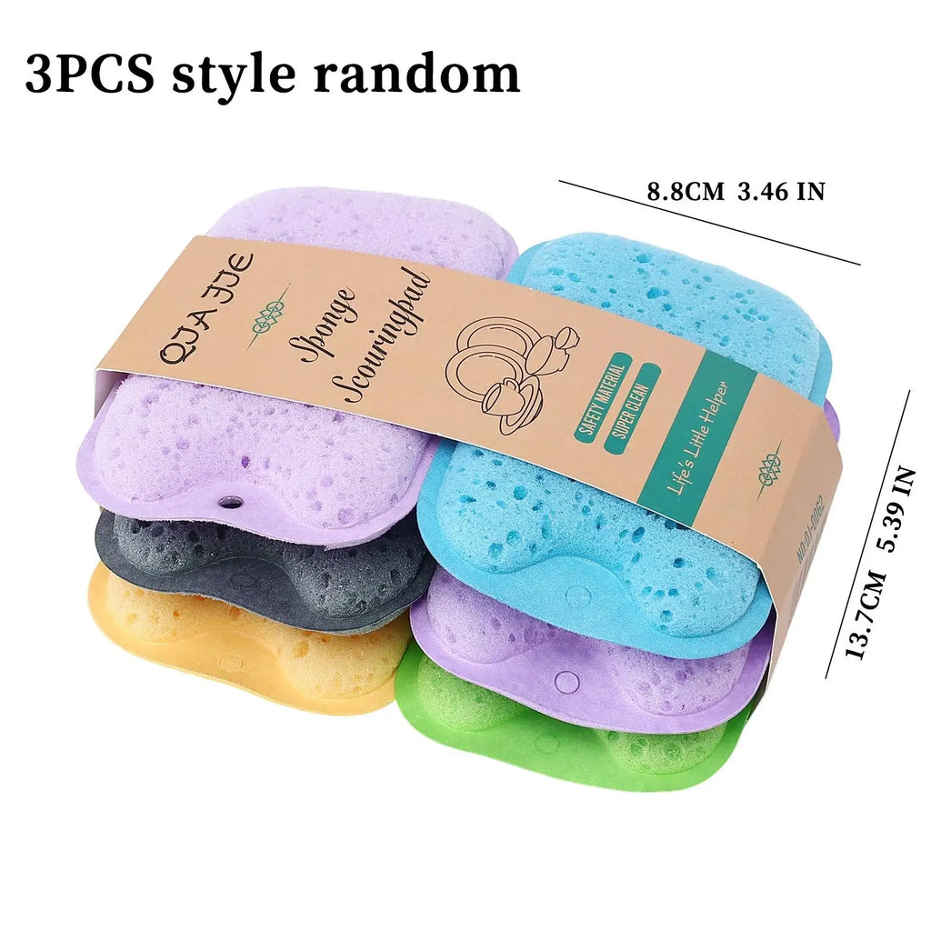 Multi-Purpose Double-Sided Sponge Scouring Pad for Kitchen Cleaning - Absorbent & Durable