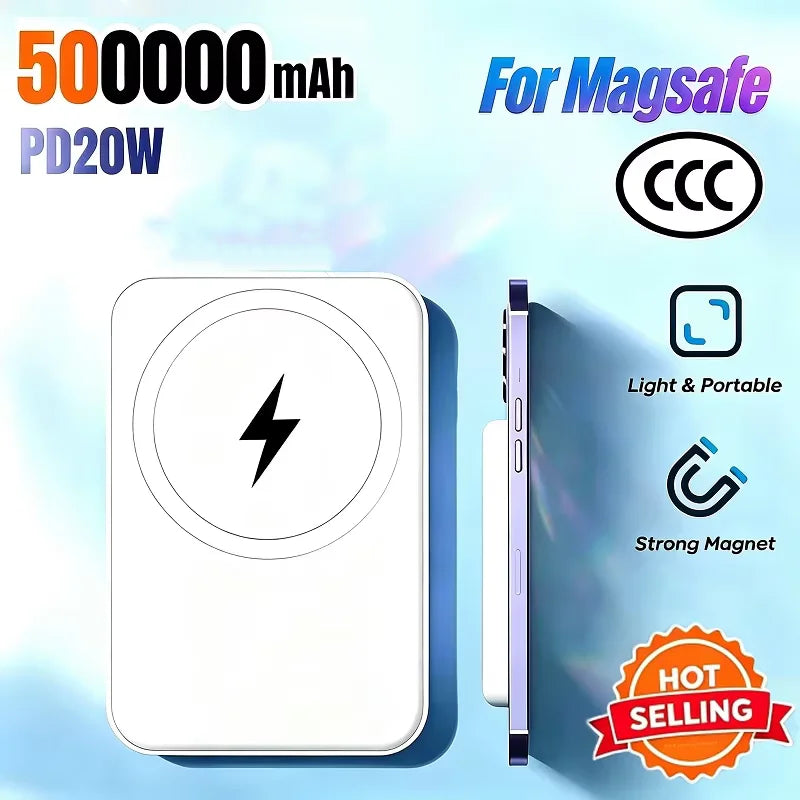 Magnetic Wireless Power Bank 500000mAh Fast Charging for Magsafe & All Devices