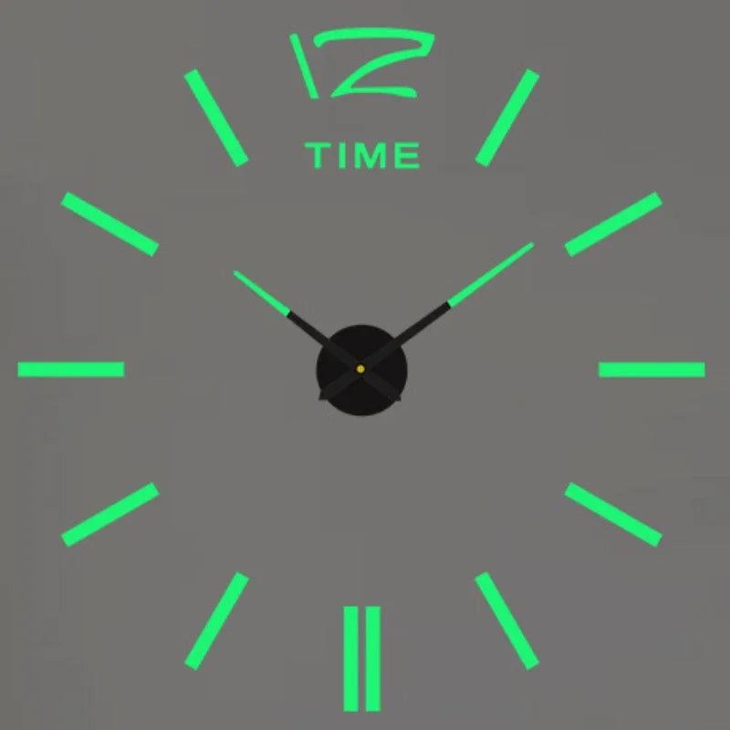 Large Modern Wall Clock - DIY Frameless Acrylic Mirror Decor for Living Room