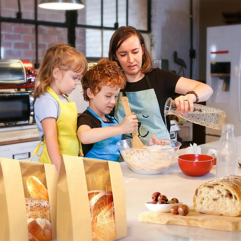 Large Bread Bags for Sourdough & Bakery Items with Clear Window - Pack of 1