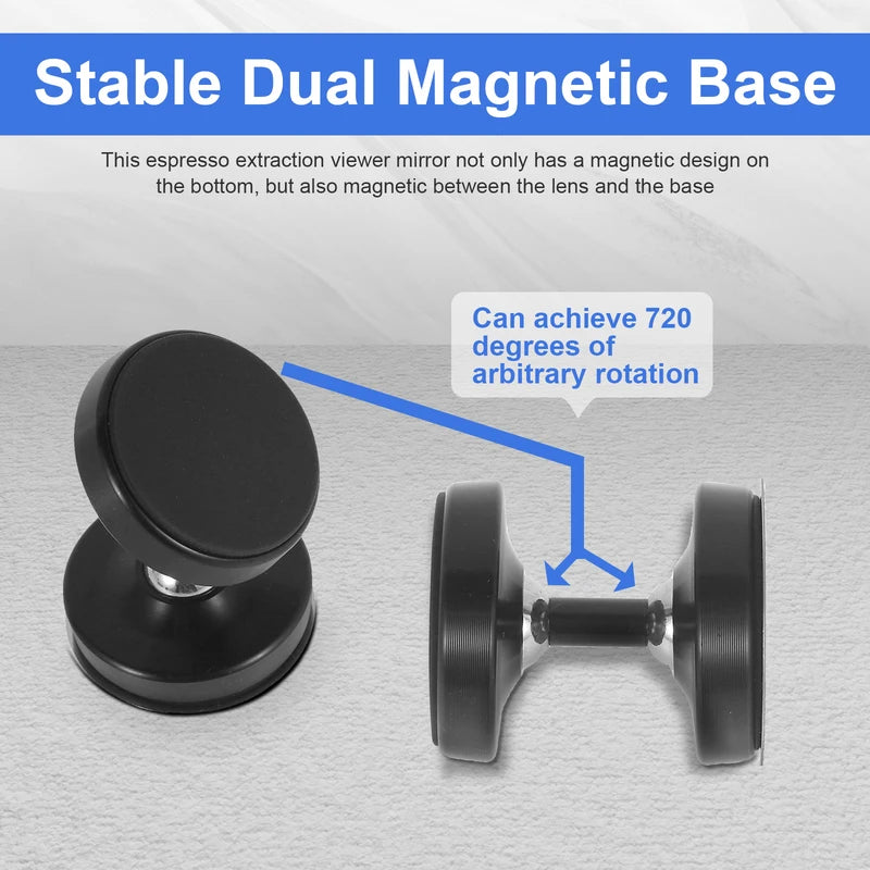 Stainless Steel Coffee Extraction Viewer Mirror with Magnetic Base for Espresso