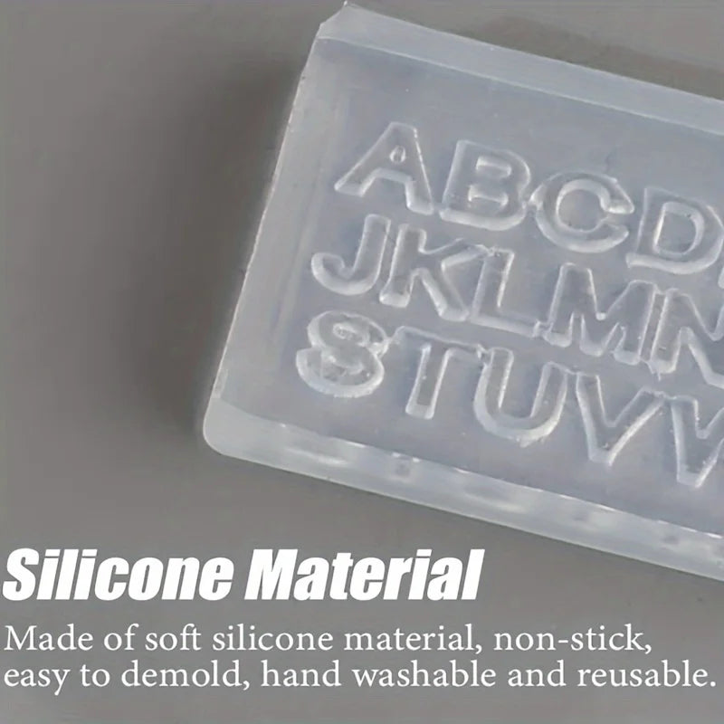 3D Letter Nail Art Silicone Mold Set - Mini A-Z & Numbers for DIY Nail Decoration