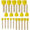 Kids Painting Sponges Brush Set - 20pcs Round DIY Craft Tools with Wood Handles
