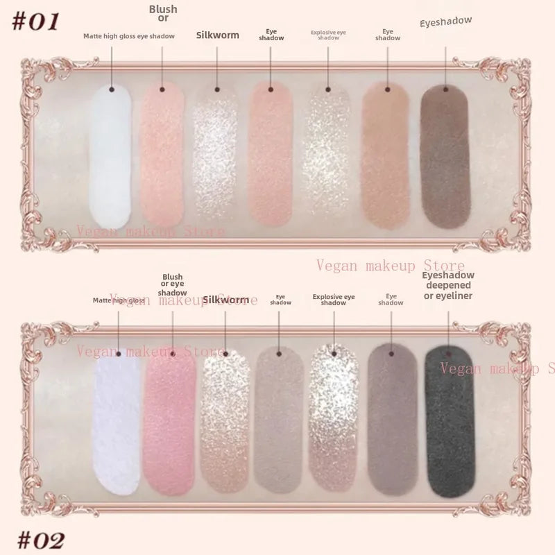Flowerknows All-in-One Makeup Palette with Blush, Bronzer, Highlighter & Eyeshadow - Vegan Face Color Set