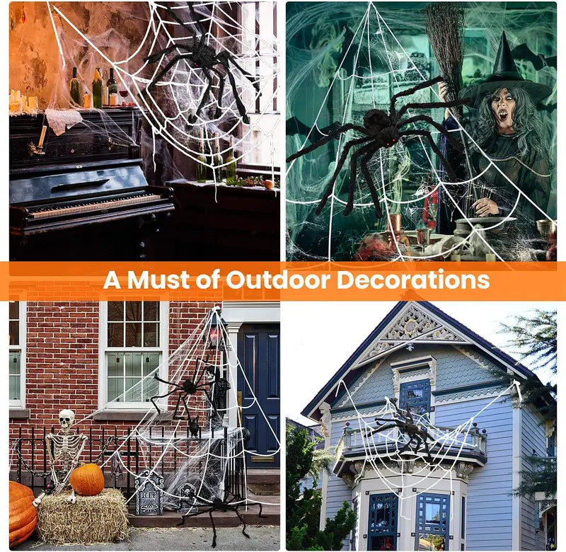 Giant Plush Spider Halloween Decoration Outdoor Prank Prop 30-200cm