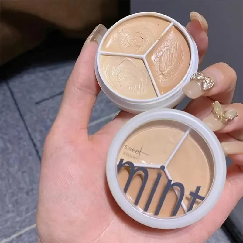 3-Color Concealer Palette for Face and Eye Dark Circles Blemishes Makeup