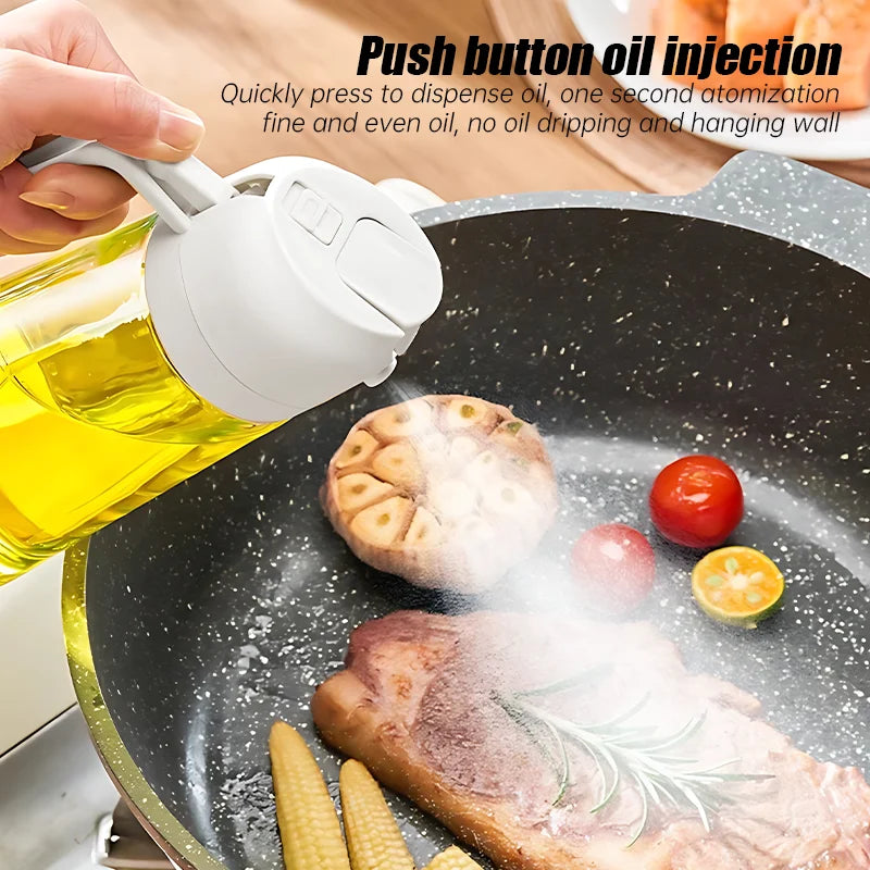 500ml 2-in-1 Spray Oil Dispenser for Kitchen & BBQ - Refillable Oil Jar