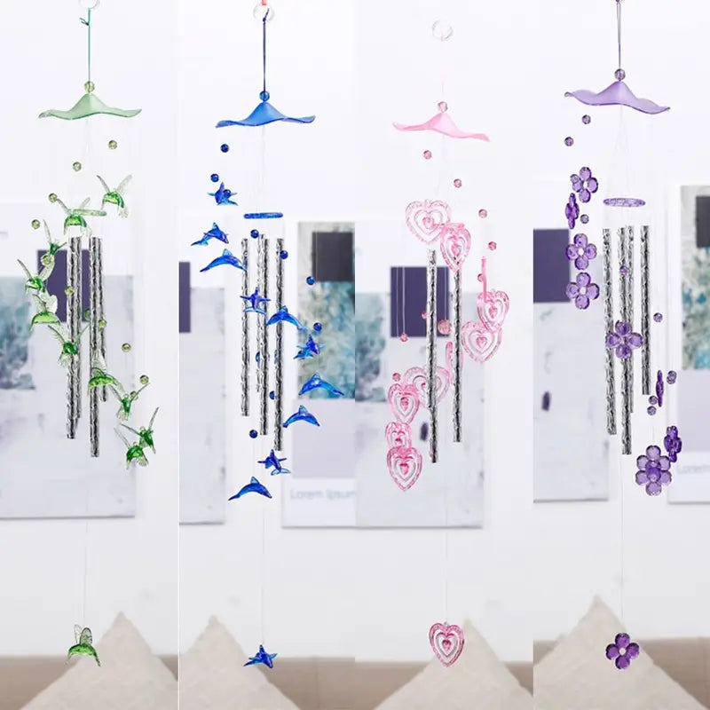 Dolphin Love Wind Chimes Hanging Ornament Indoor Outdoor Garden Decor Handmade Crafts Gift