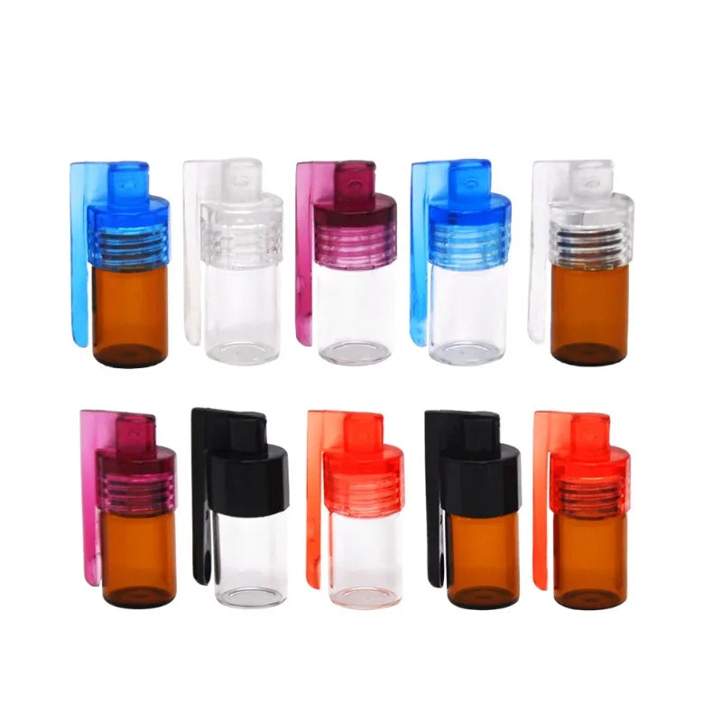 Portable Glass Storage Bottle with Spoon and Flip Cap - 36MM & 51MM Containers