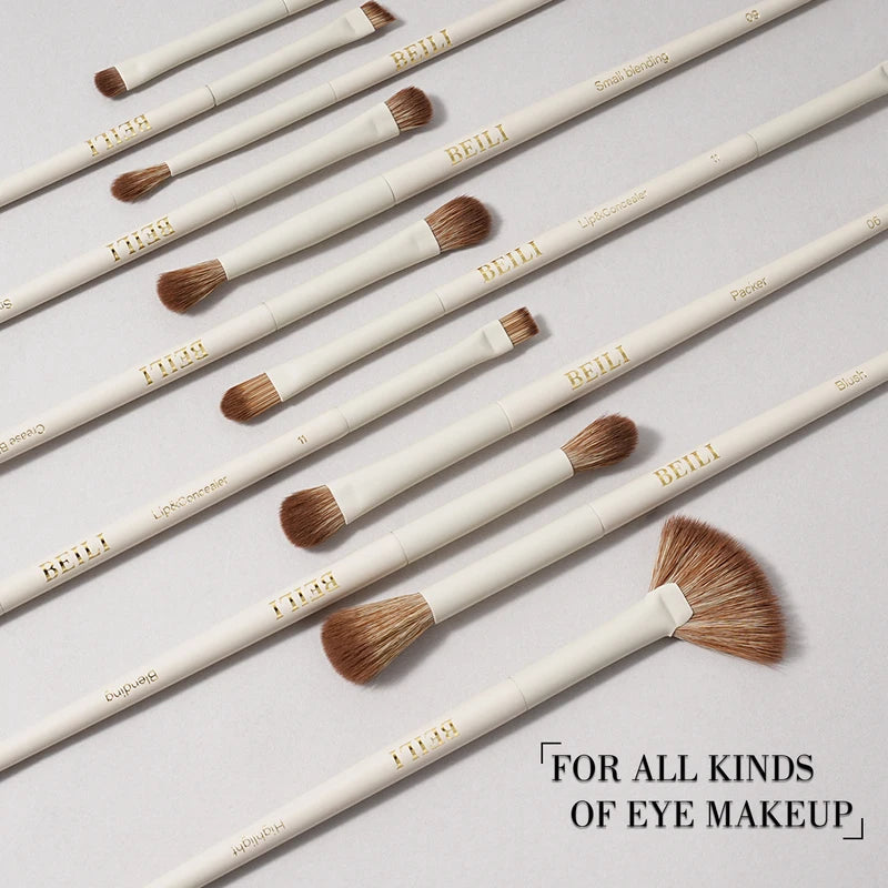 15-Piece Professional Makeup Brush Set - Soft Vegan Face & Eye Brushes