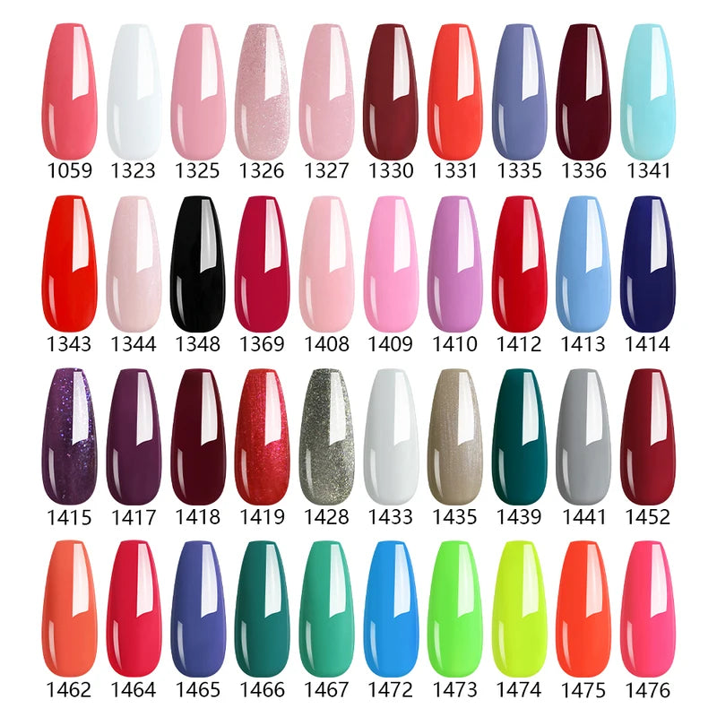 Gel Nail Polish Top & Base Coat Set - 283 Colors UV & LED Curing