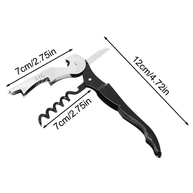 Multi-Functional Wine Opener Corkscrew with Foil Cutter - Professional Waiter Bar Tool