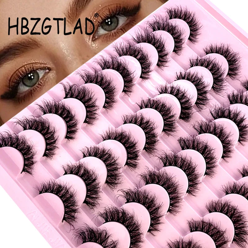 False Eyelashes 20 Pairs Long Natural Mink 3D Lash Extensions for Beauty