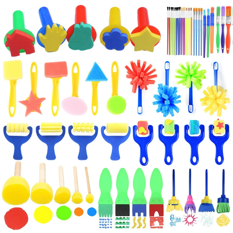 Children's Painting Sponge Brush Set - Art & Craft Toys for Kids