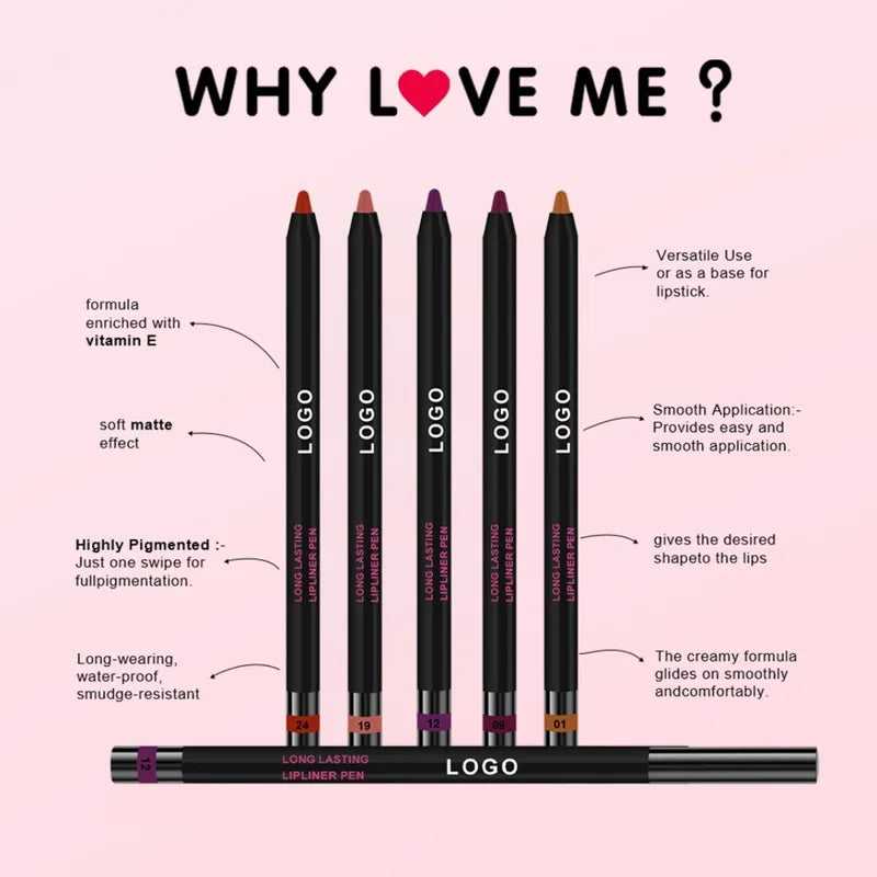 High Pigment Lip Liner Pen – Vegan Makeup Tool for Precise Lip Definition