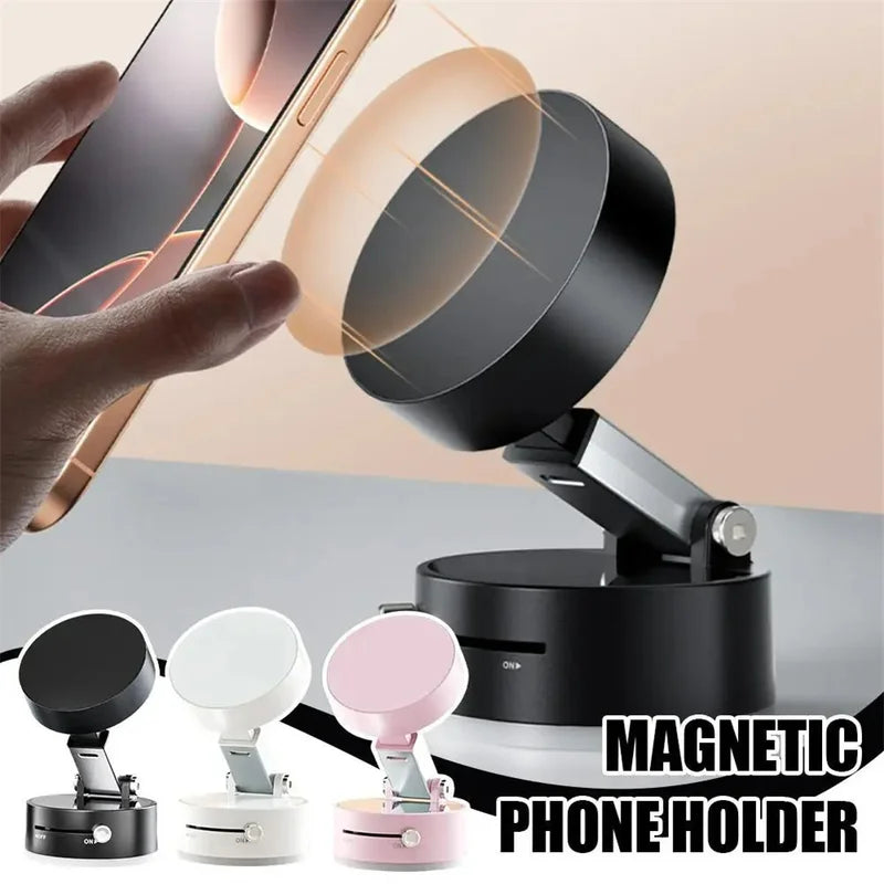 Mobile Phone Vacuum Suction Cup Holder & Foldable Desk Stand for iPhone & Android