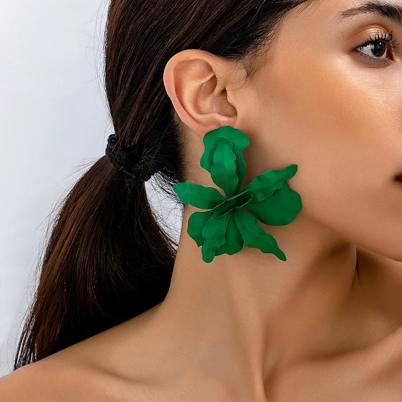 Oversized Geometric Earrings for Women - Statement Pleated Earrings for Occasion
