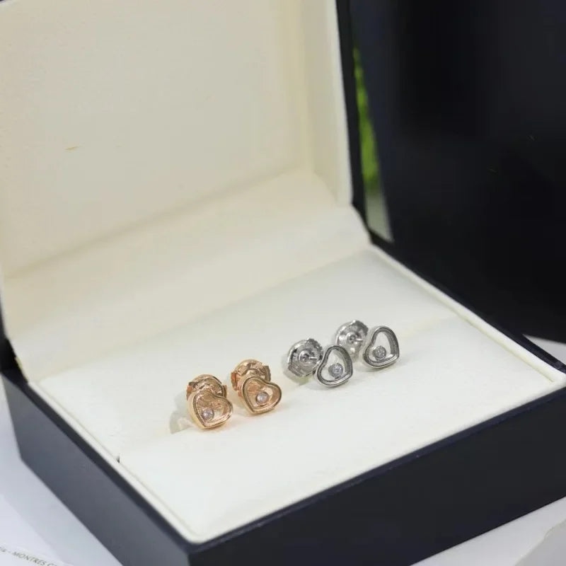 Sterling Silver Necklace Heart Pendant with Zirconia for Women - Multiple Colors