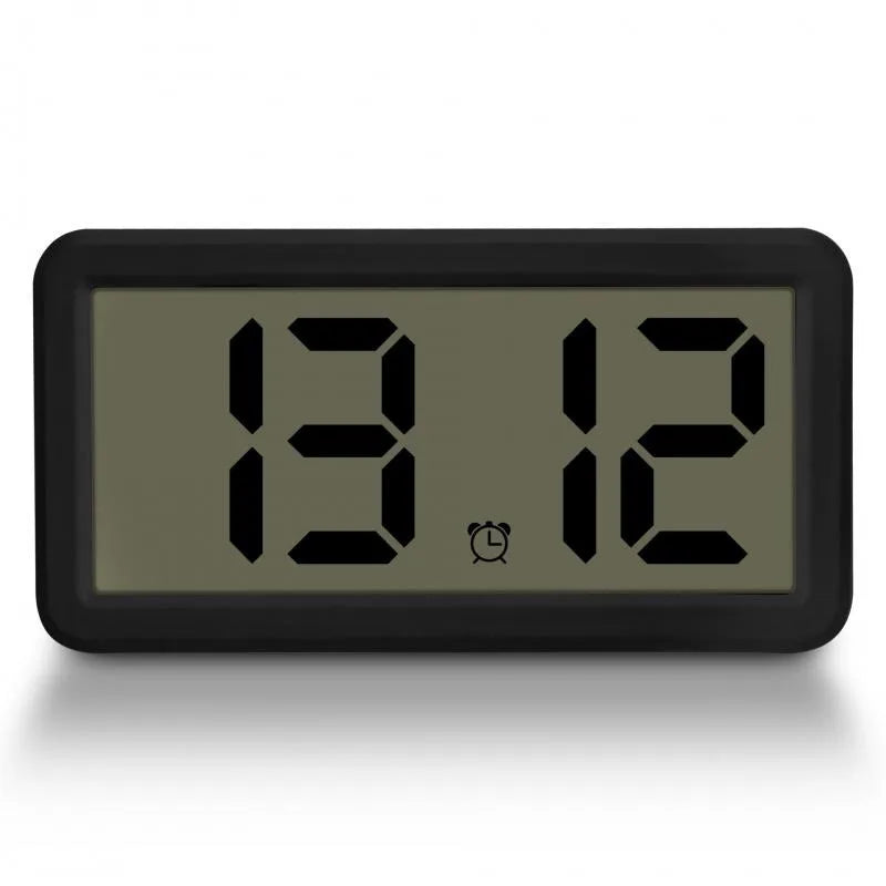 Digital Alarm Clock with Time & Date Display, Snooze Function, Wall-Mount LCD, Battery Powered