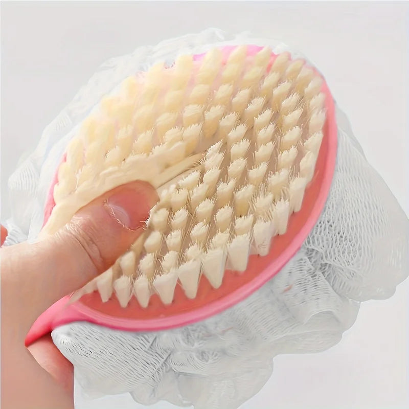 Exfoliating Bath Back Brush with Handle - Body Scrubber & Skin Massager