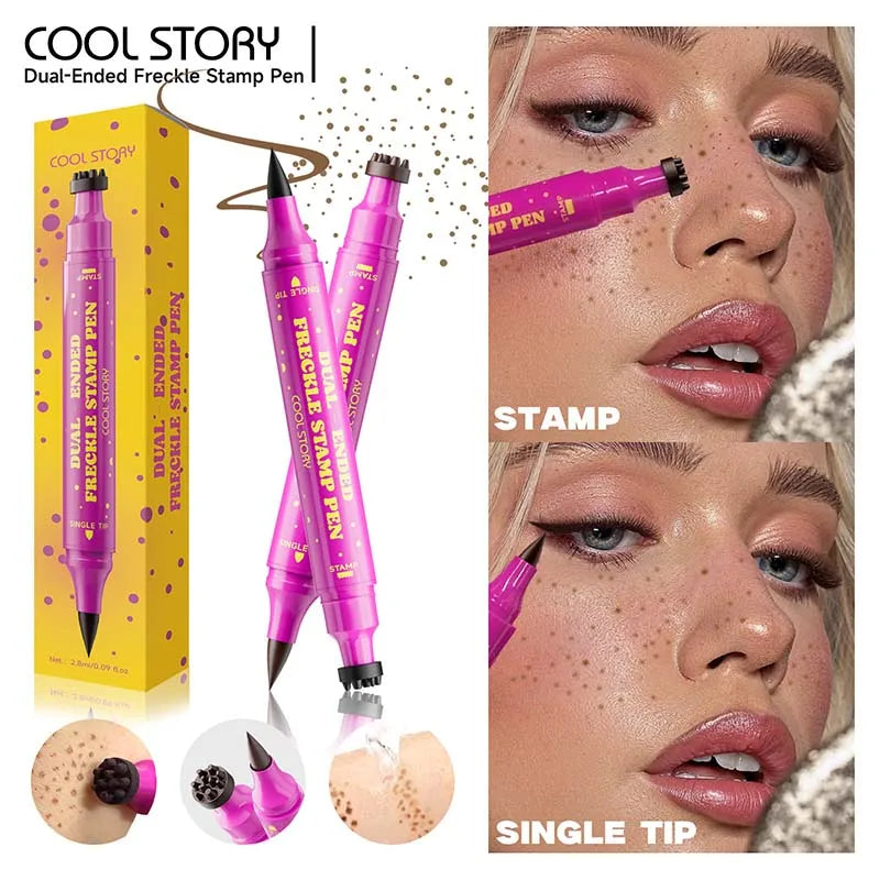 Double-End Freckles Stamp Pen Makeup Tool Waterproof Face Concealer Contour