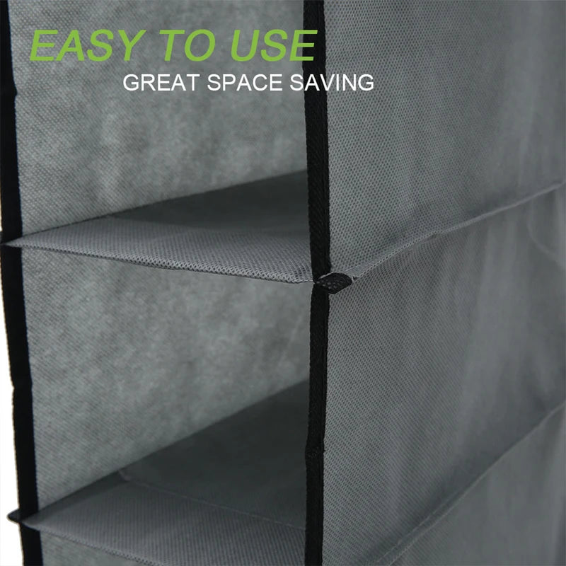 10-Shelf Hanging Shoe Organizer Closet Storage Rack with Foldable Design