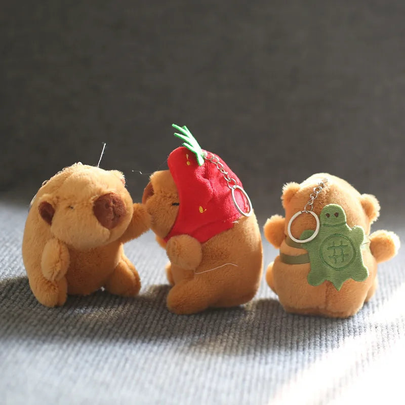 Cute Capybara Water Dolphin Plush Bag Charm Keychain - Doll Toy Gift