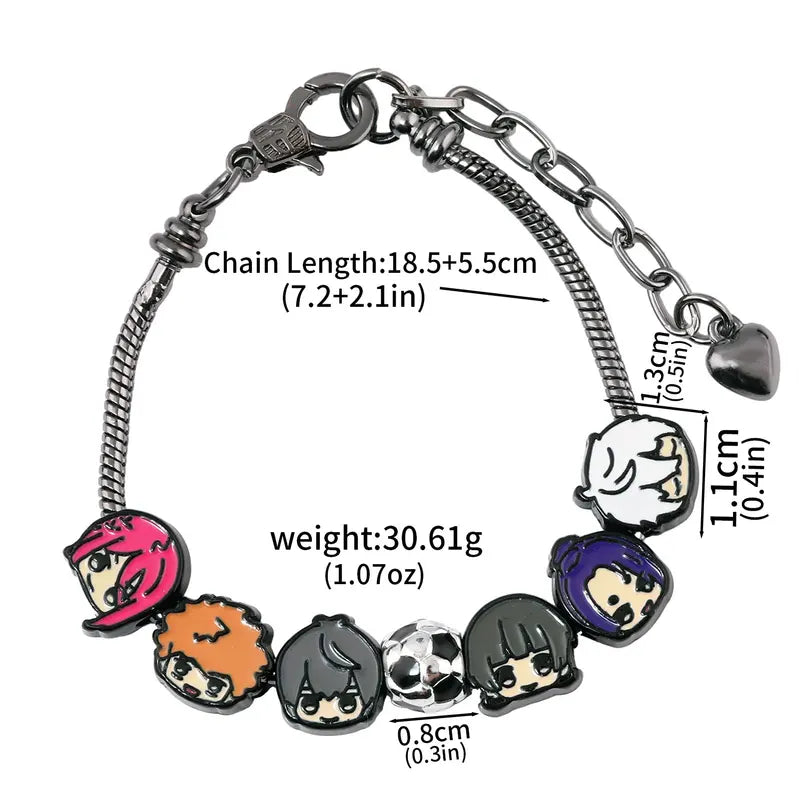 Anime Blue Lock Cosplay Bracelet Football Charm Jewelry for Isagi Rensuke Kunigami