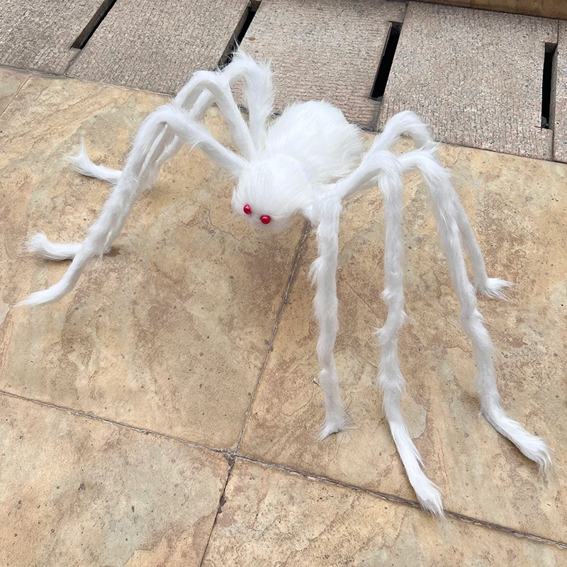 Giant Black Spider Halloween Decor - Scary Artificial Plush Ornament for Haunted House & Outdoor Scenes